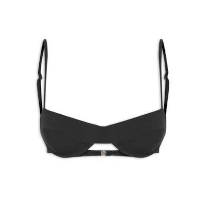 Top Meia Taça Crepe - Preto