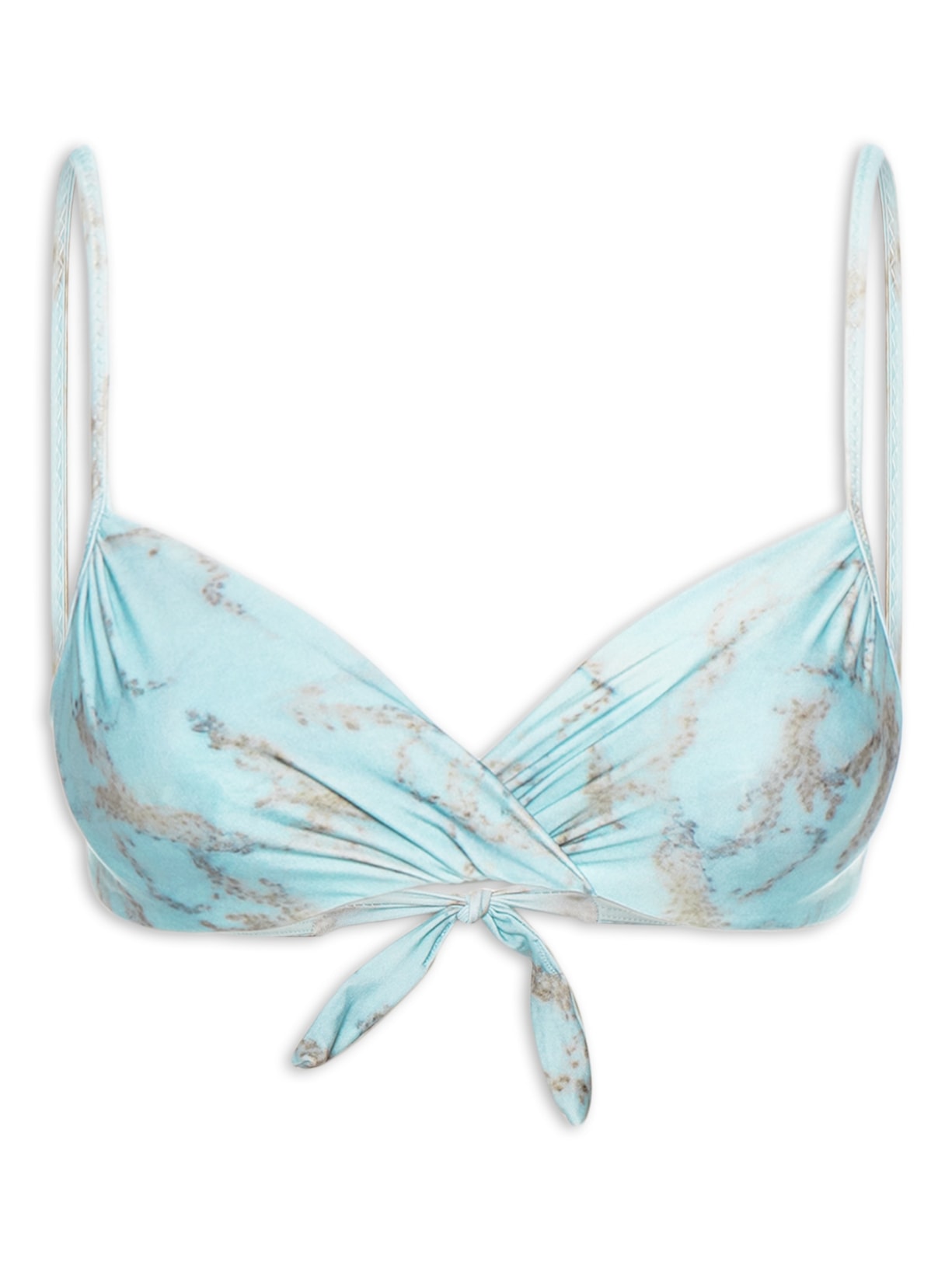 Top Meia Taça Estampado - Azul