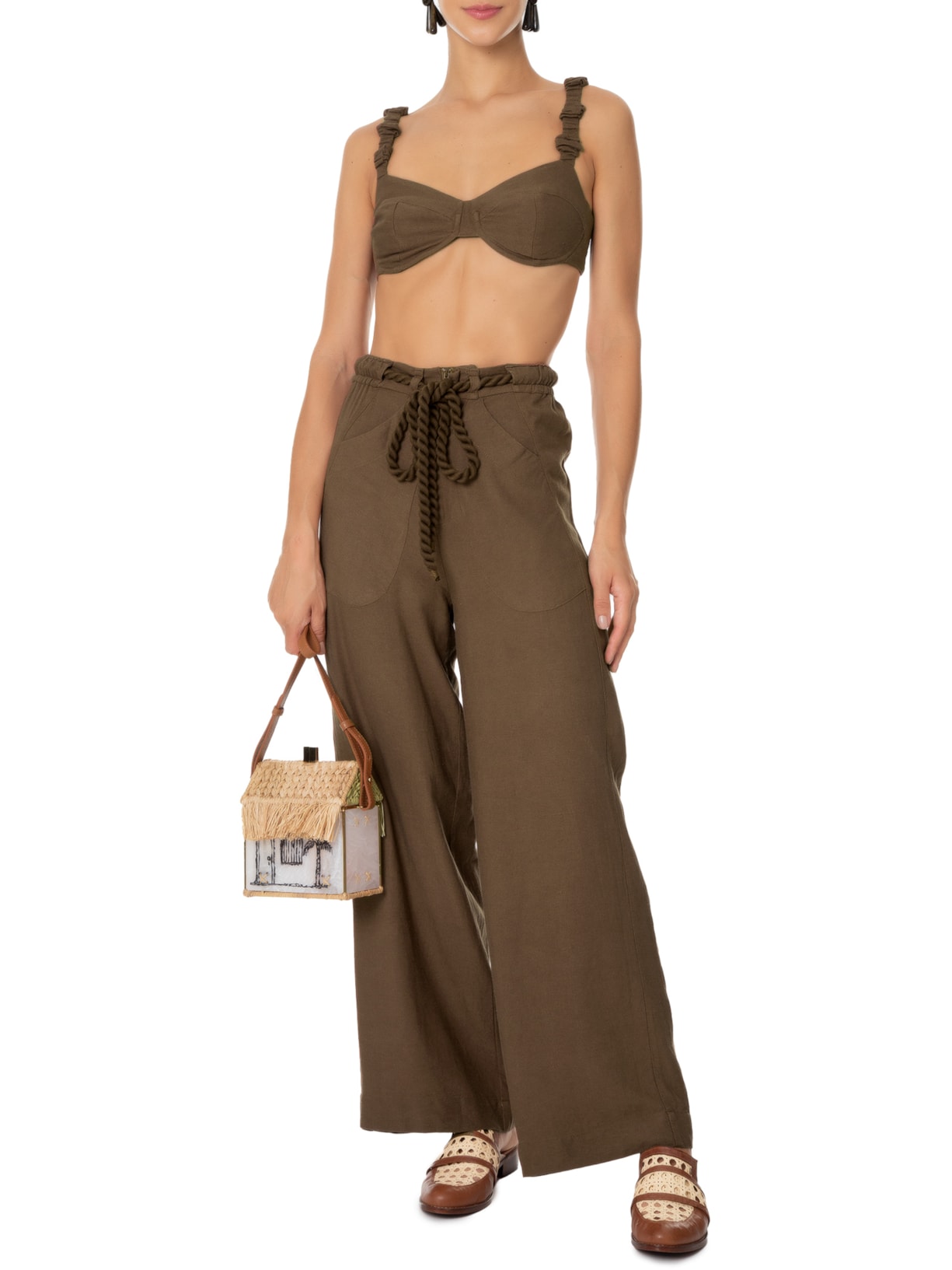 Top Meia Taça Marrom  Farm