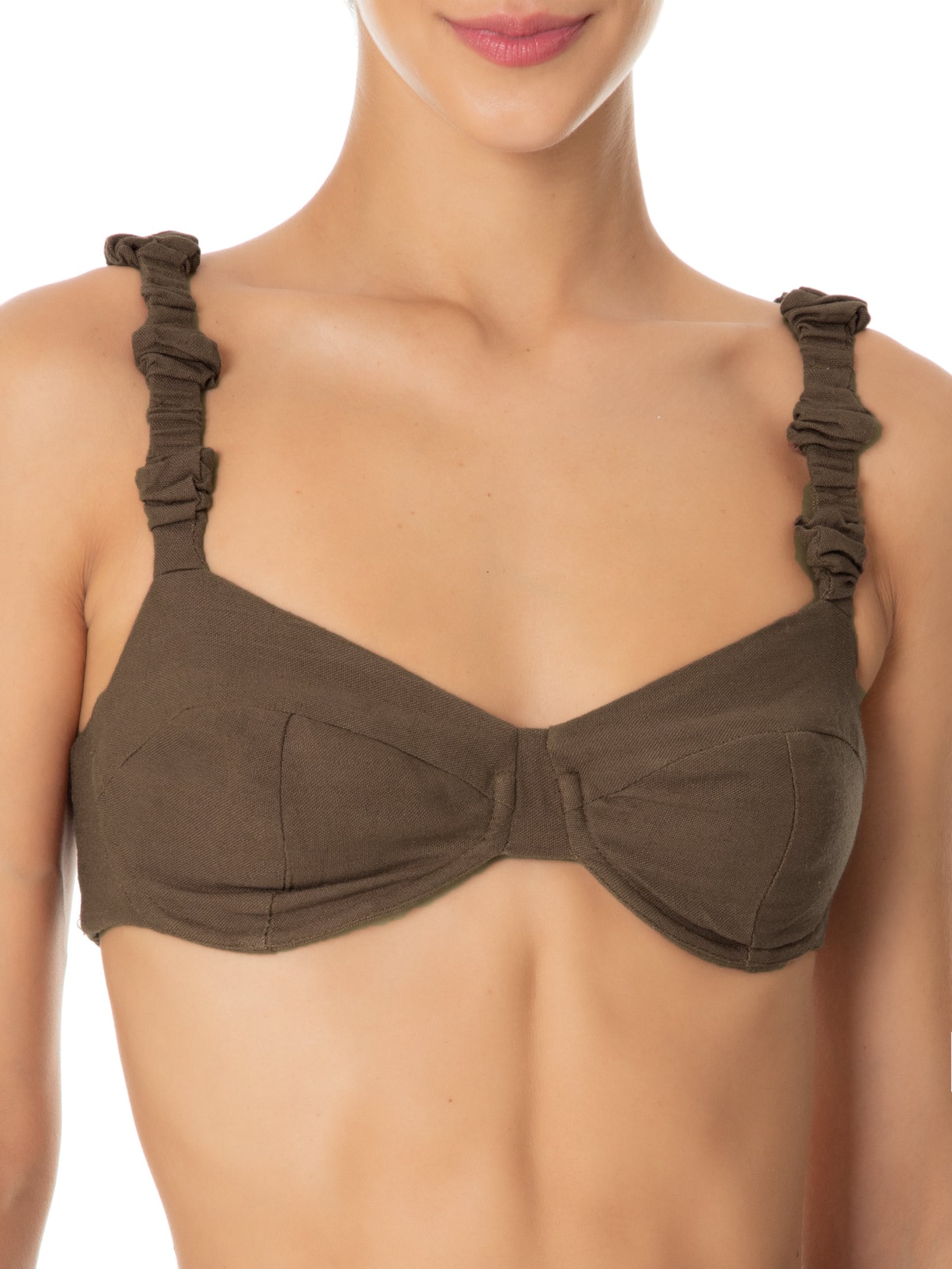 Top Meia Taça Marrom  Farm