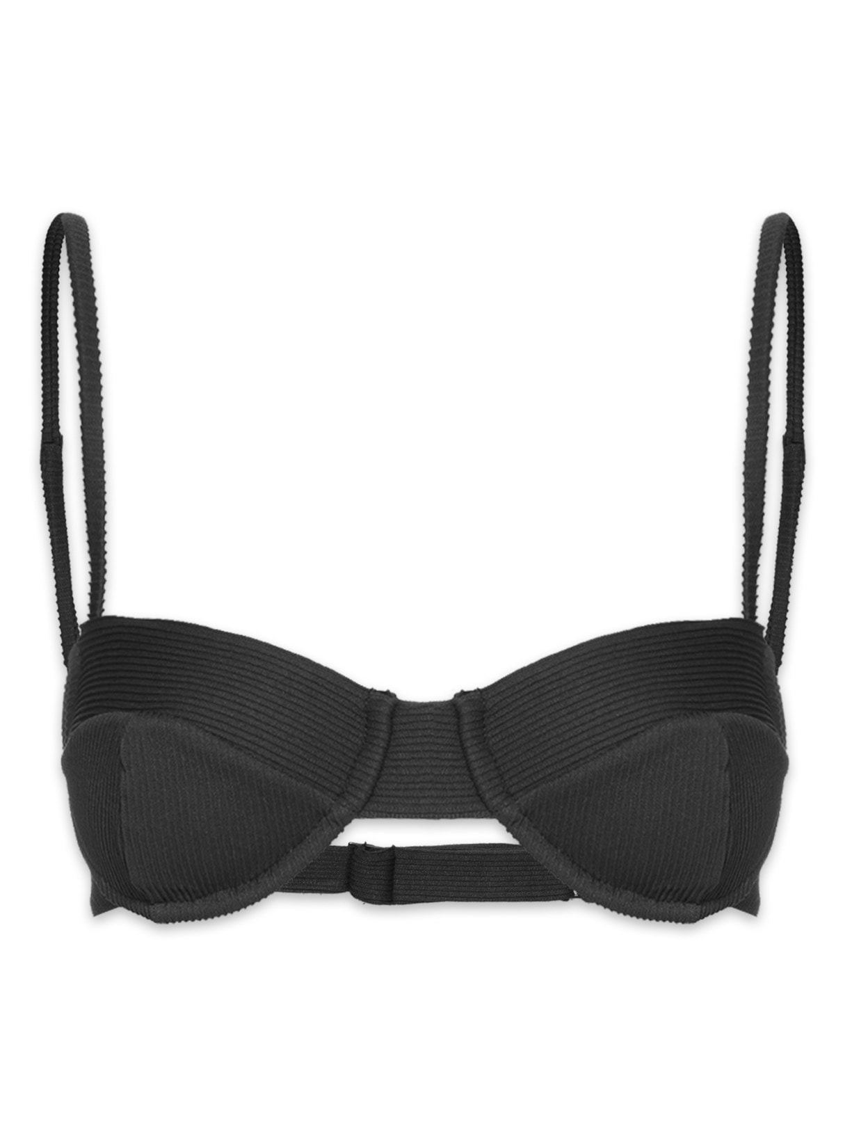 Top Meia Taça Nervura Regulável - Preto