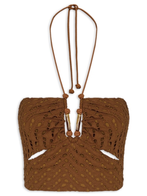 Top Melinda Detalhe - Marrom