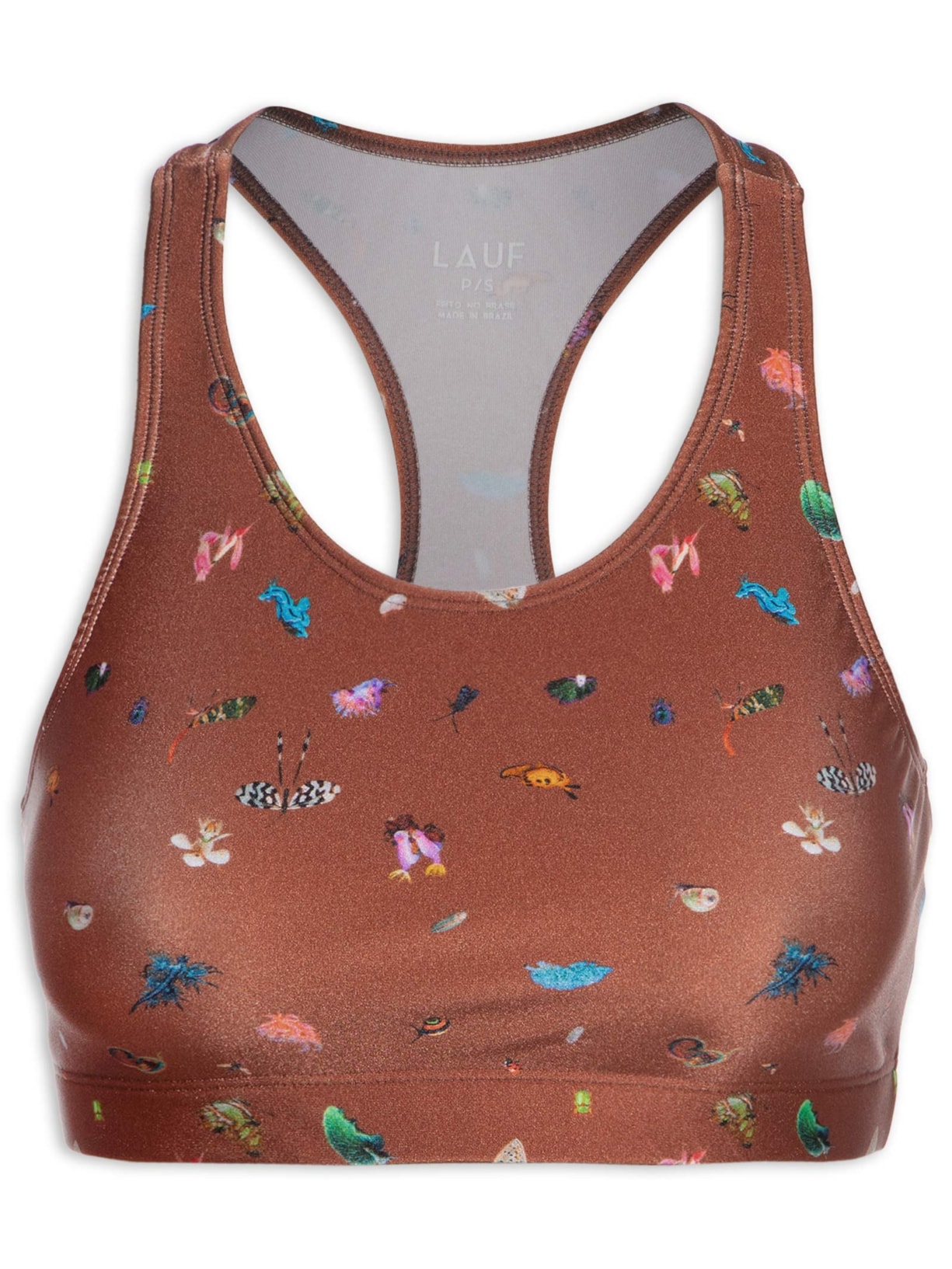 Top Nadador Basic Estampado Bugs Marrom Lauf