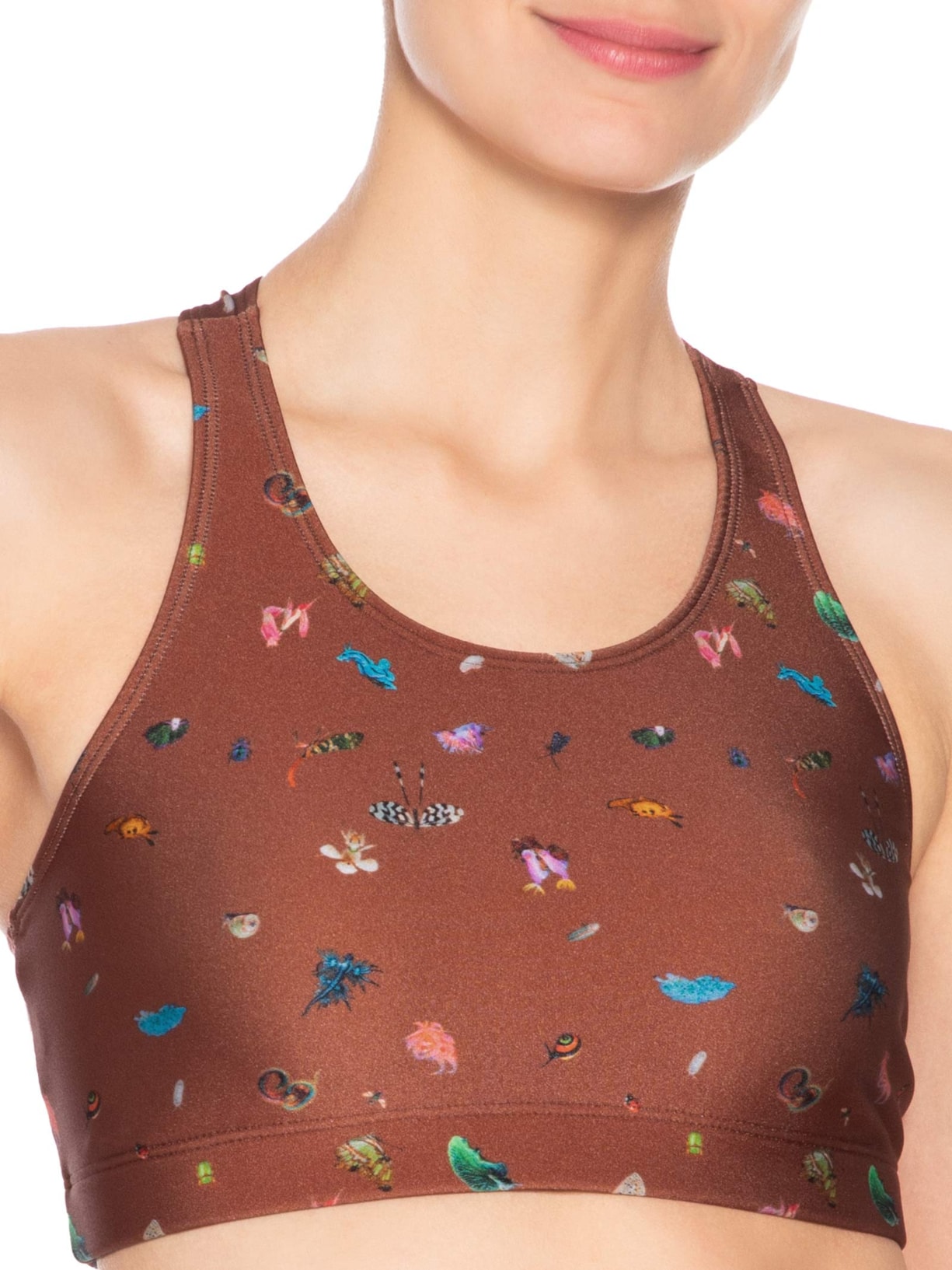 Top Nadador Basic Estampado Bugs Marrom Lauf