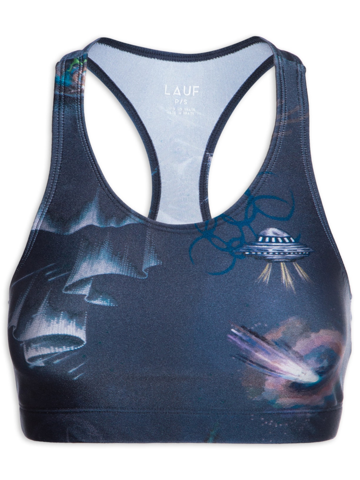 Top Nadador Basic Estampado Universo - Azul