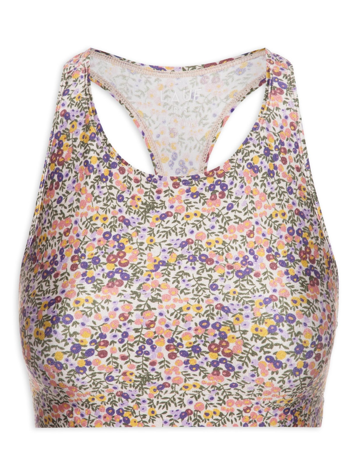 Top Nadador Estampado Violeta - Verde