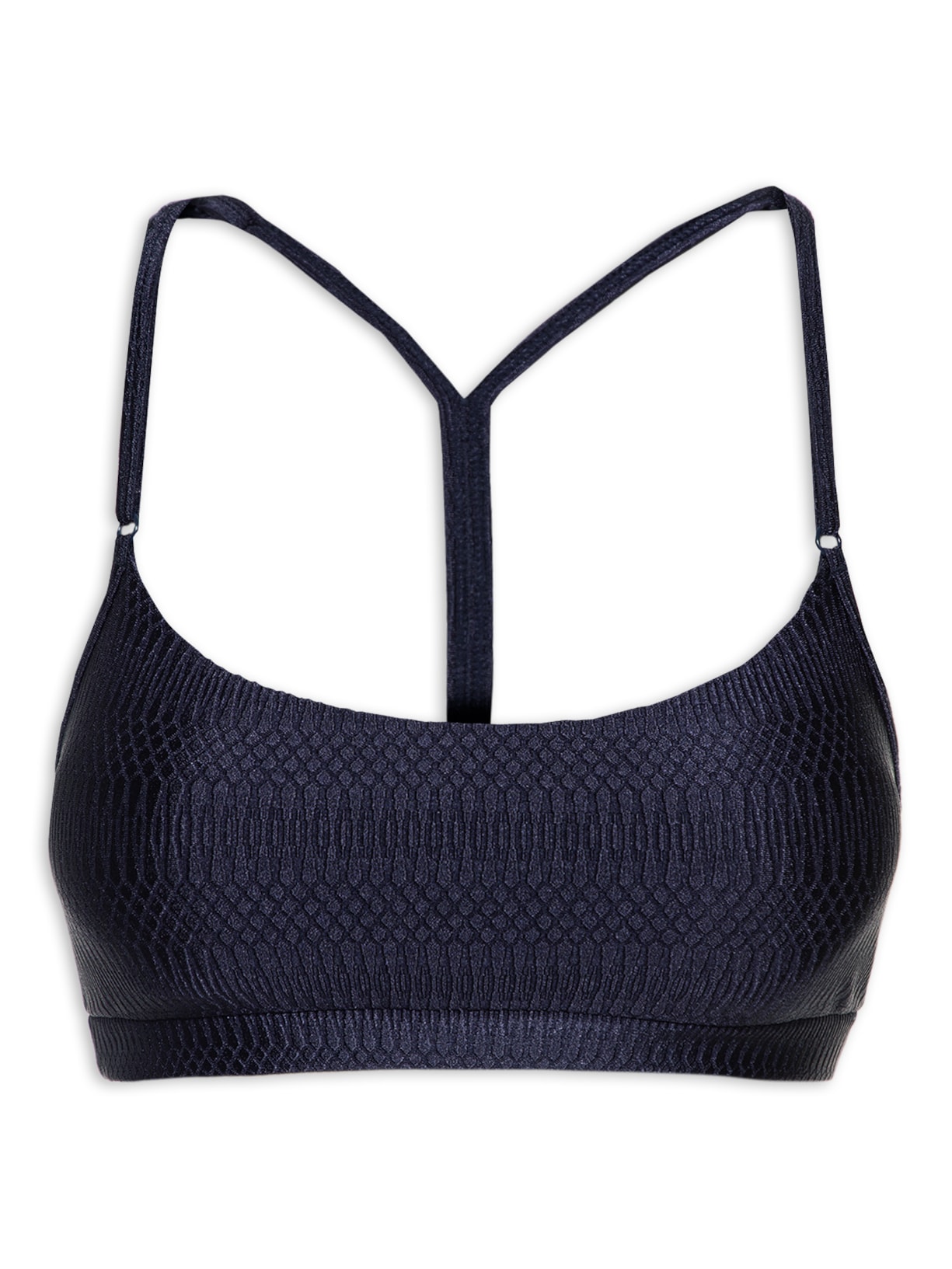 Top Nadador Liso Com Textura - Azul