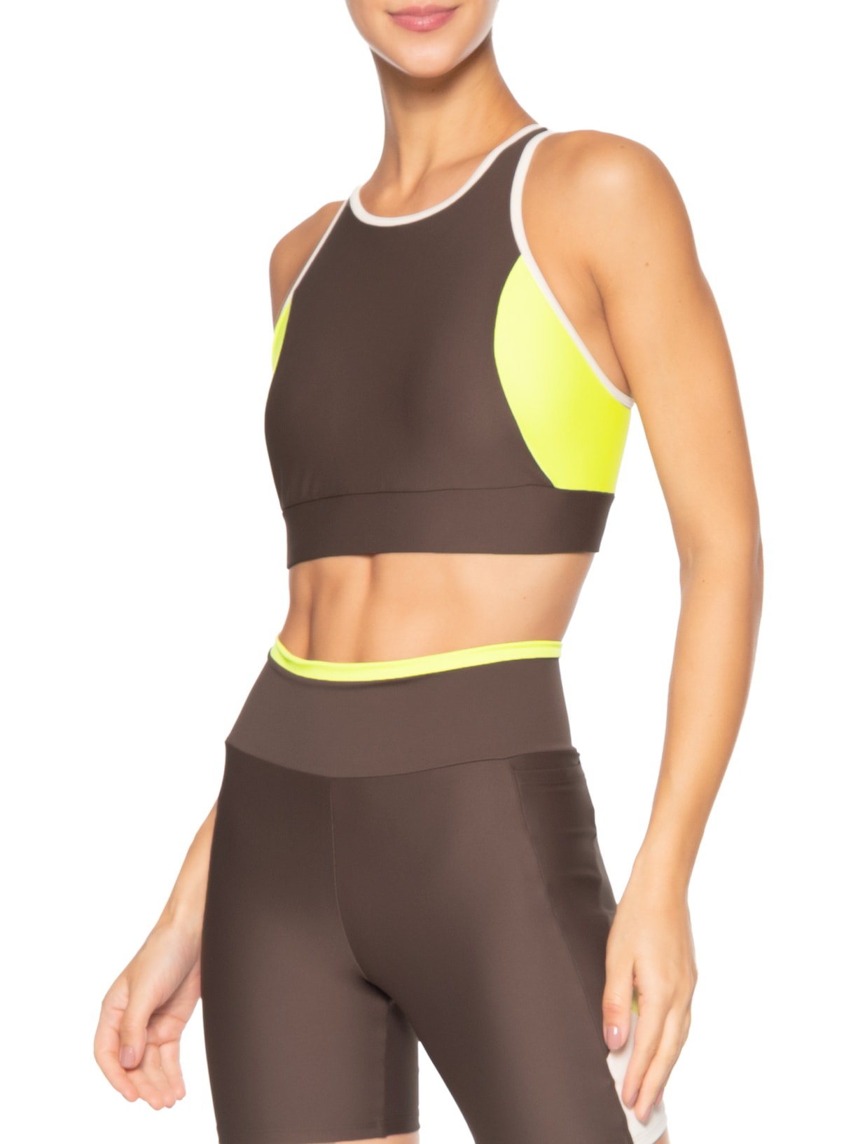 Top Nadador Liso Marrom Body For Sure