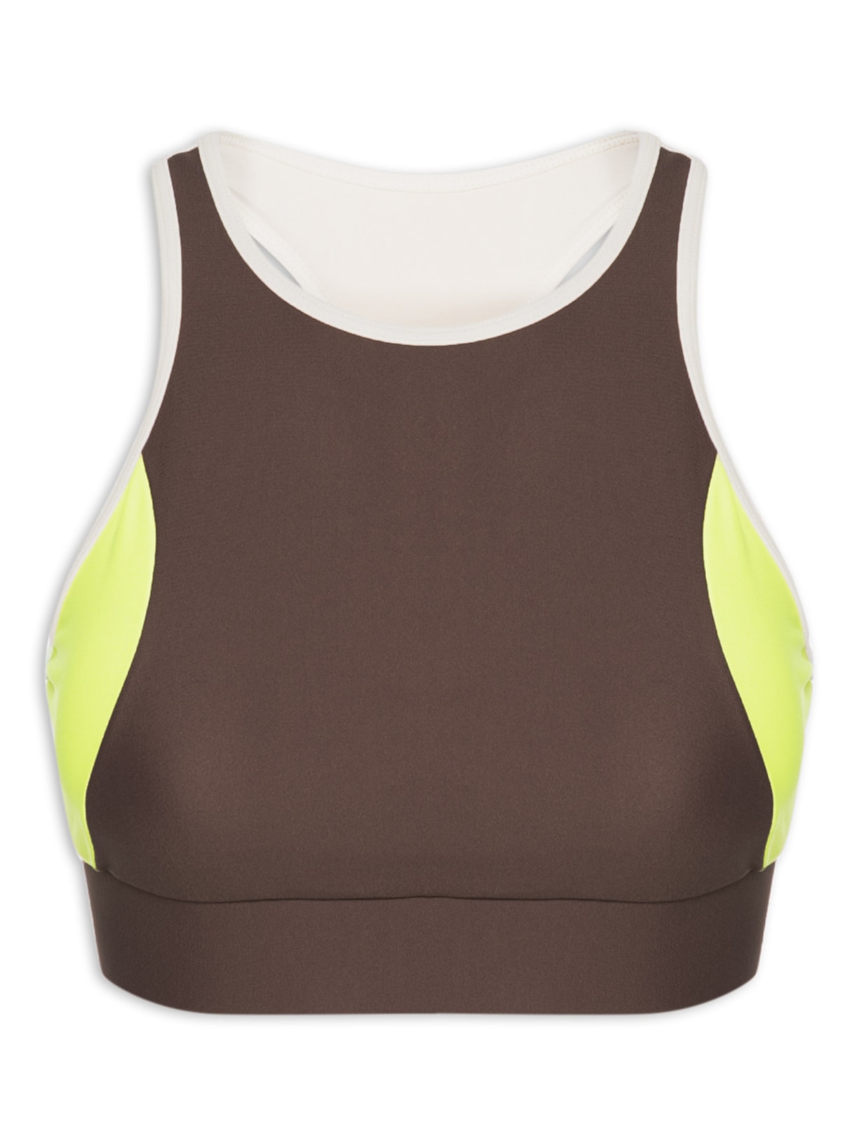 Top Nadador Liso Marrom Body For Sure