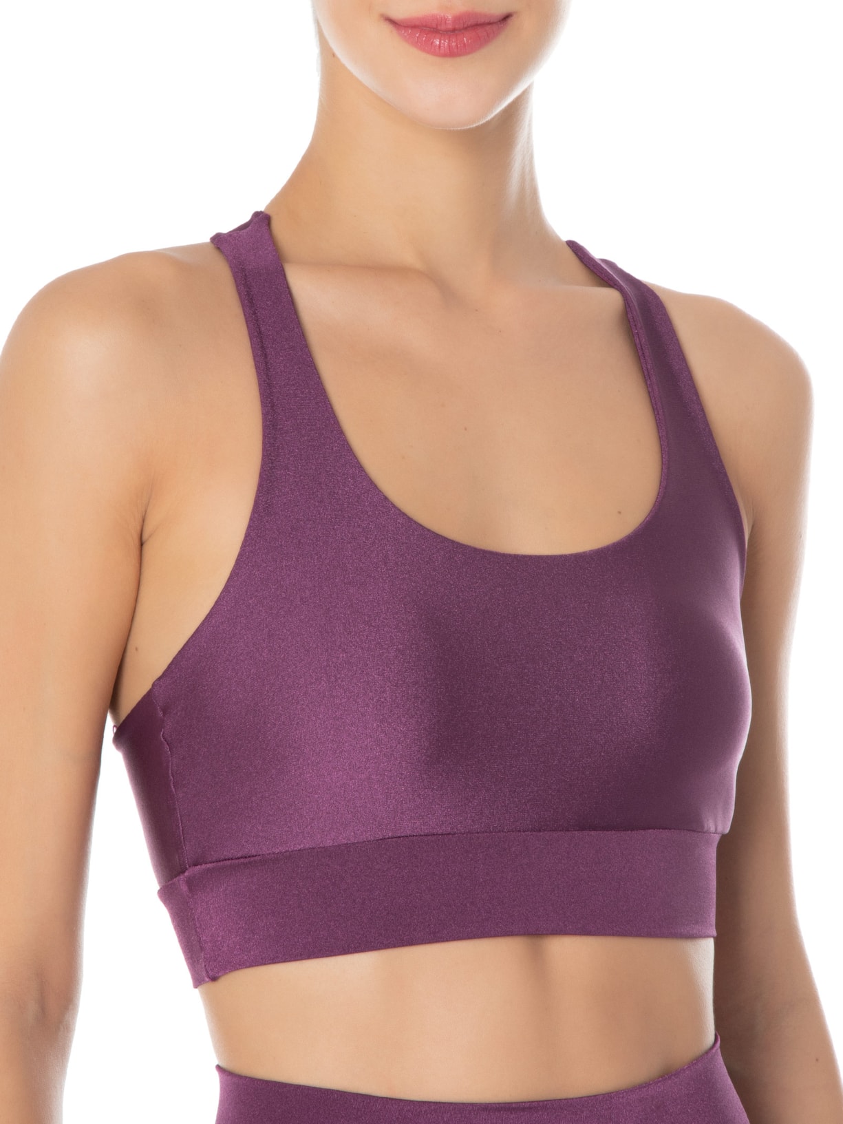 Top Nadador Liso Roxo Body For Sure