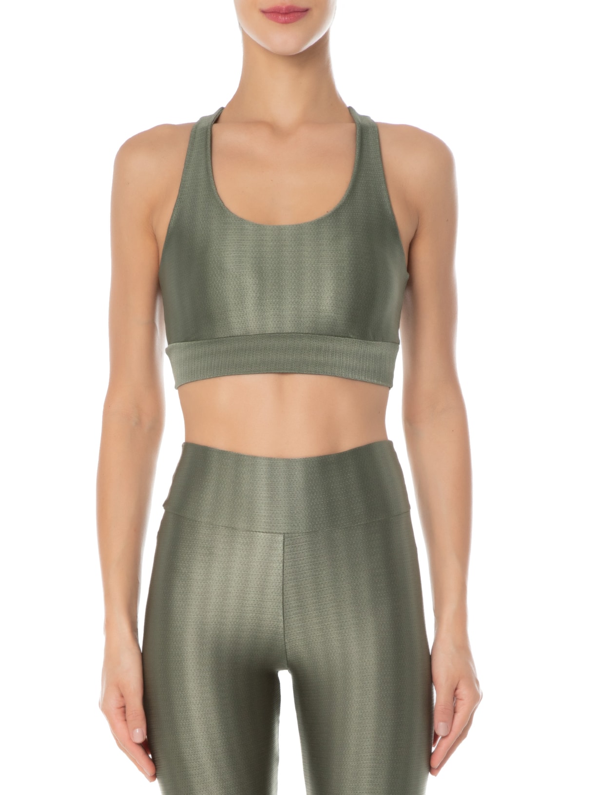 Top Nadador Liso Verde Body For Sure