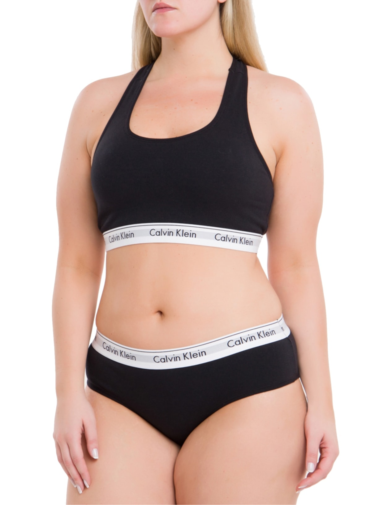 Top Nadador Modern Cotton Plus Size Preto Calvin Klein Underwear