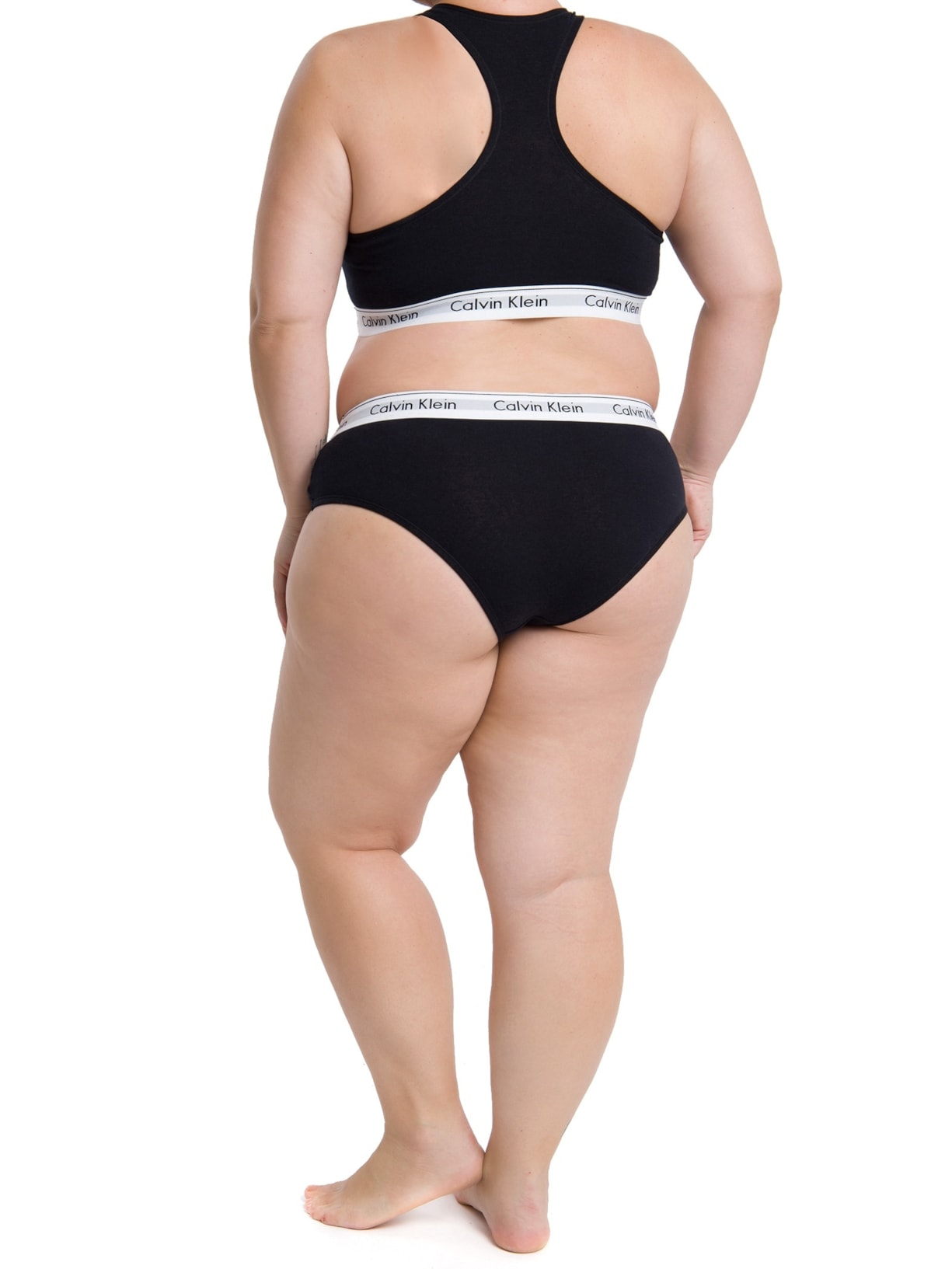 Top Nadador Modern Cotton Plus Size Preto Calvin Klein Underwear
