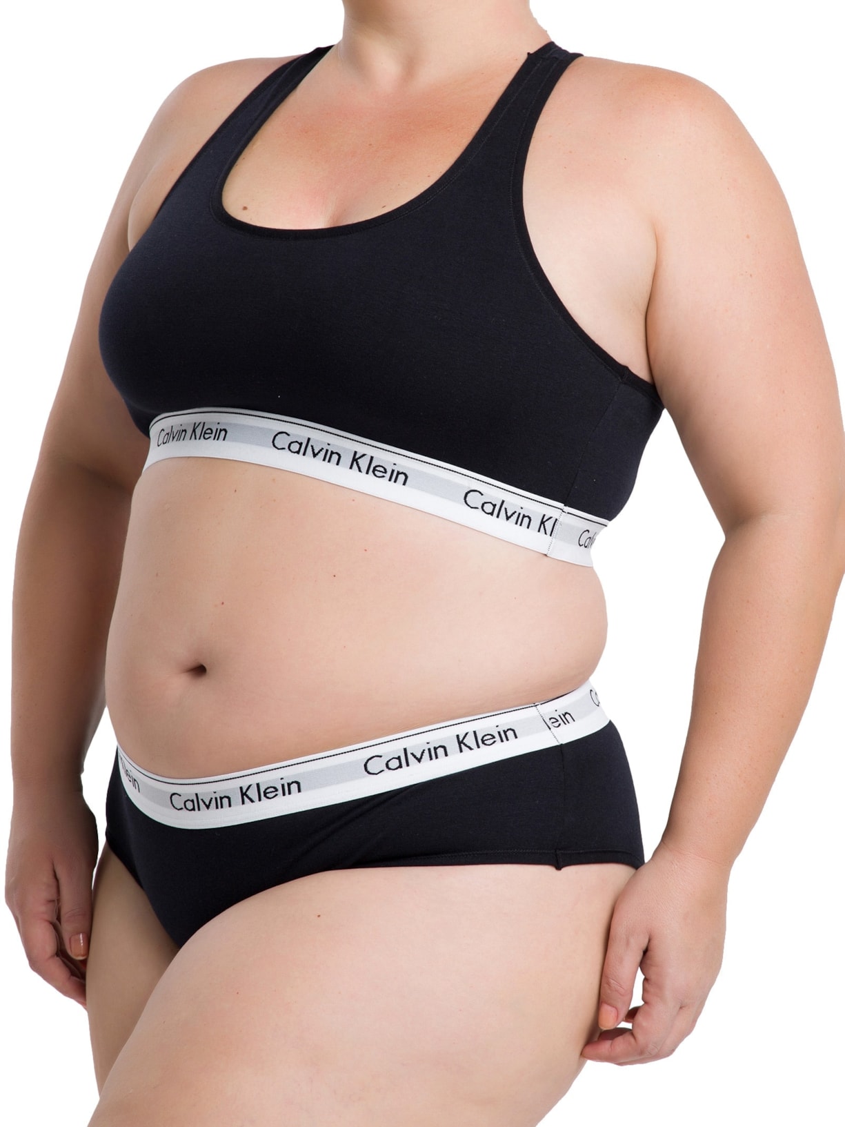 Top Nadador Modern Cotton Plus Size Preto Calvin Klein Underwear