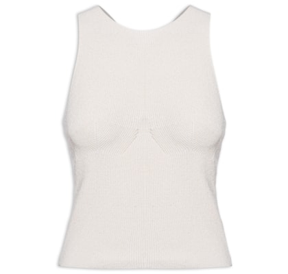 Top Nadador Tricot Ribana - Bege