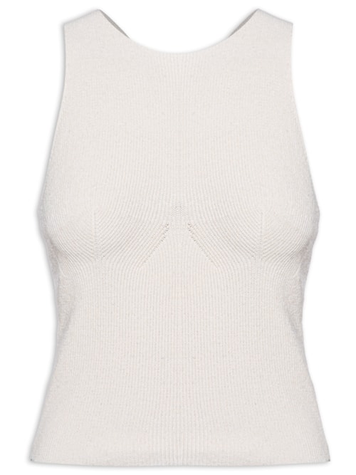 Top Nadador Tricot Ribana - Bege