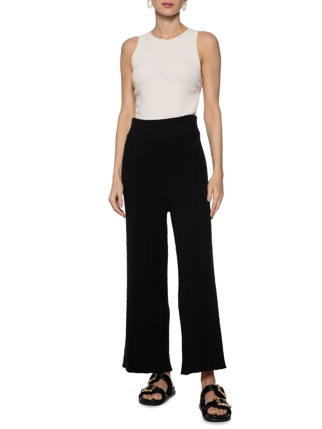 Top Nadador Tricot Ribana Bege Osklen