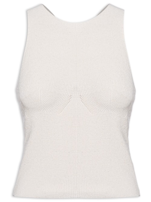 Top Nadador Tricot Ribana - Bege