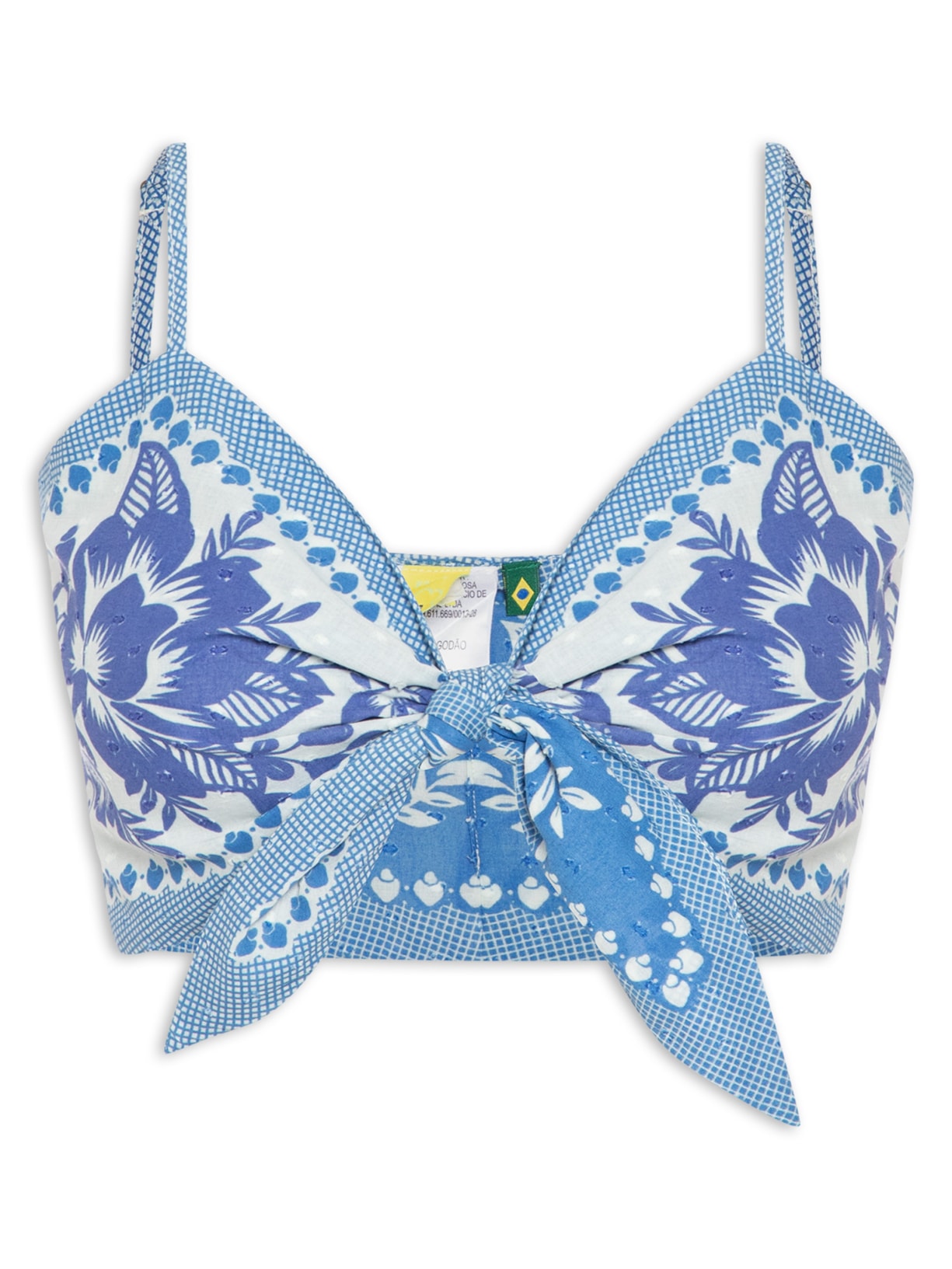 Top Nó Renda De Verão - Azul