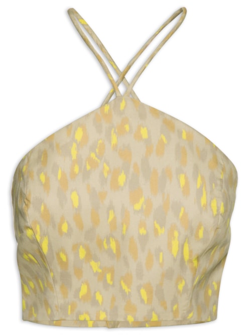 Top Onça Textura Gengibre - Animal Print
