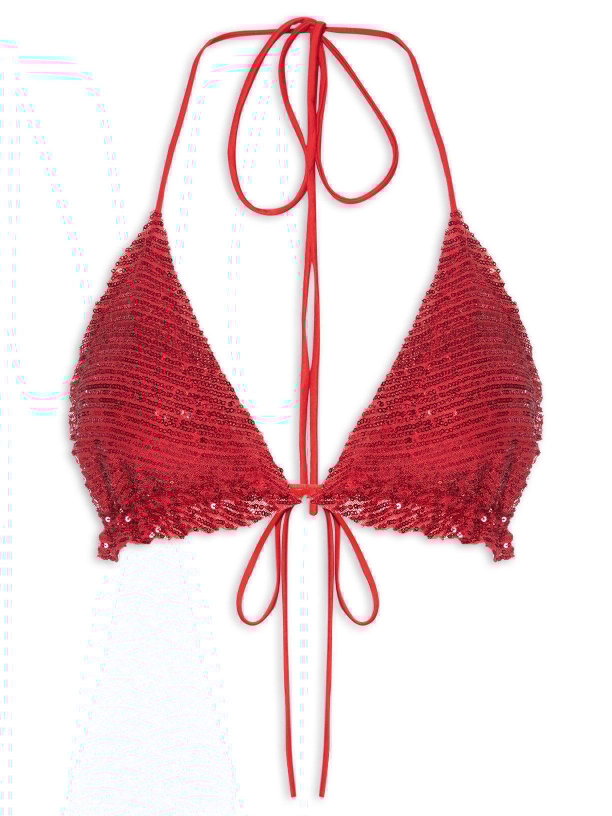 Top Paetê Bicolor Vermelho Dress To