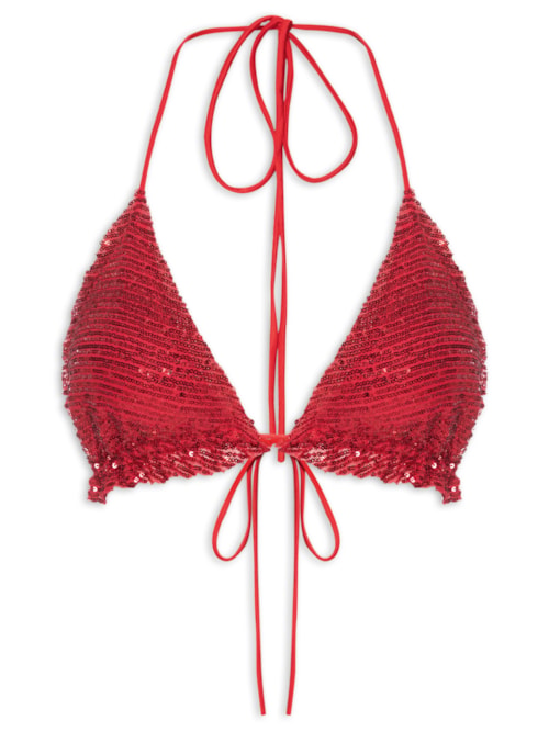 Top Paetê Bicolor - Vermelho