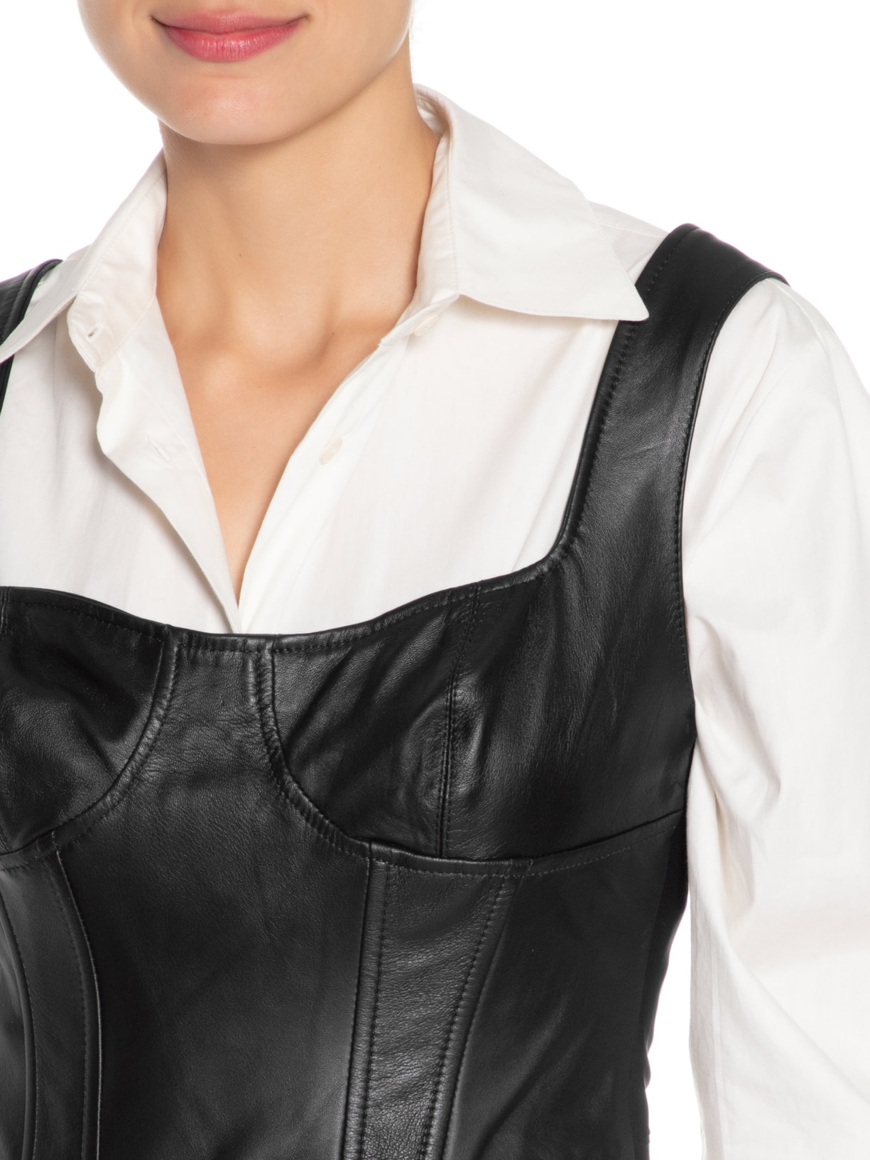 Top Pamela Couro Preto Le Lis