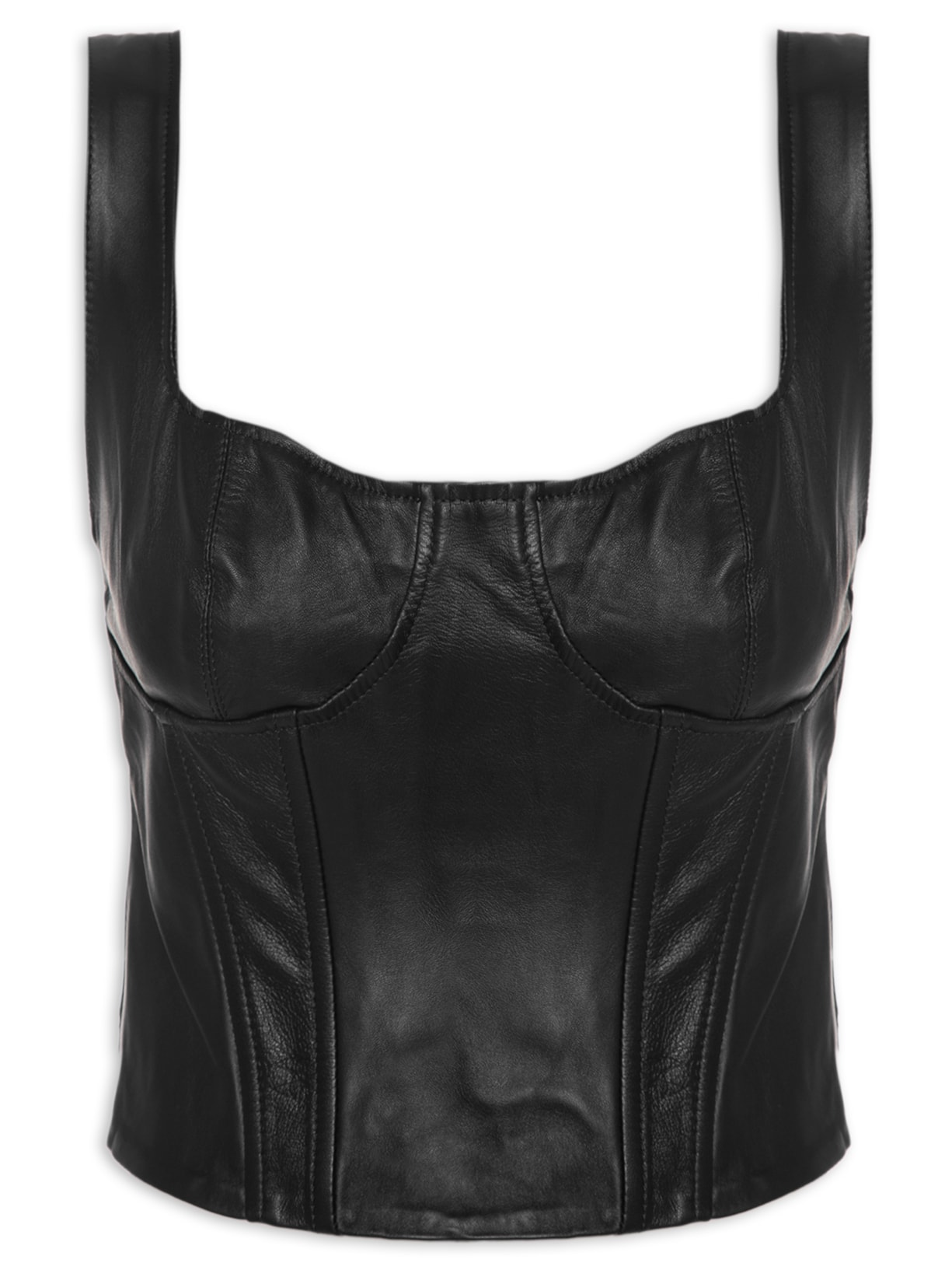 Top Pamela Couro - Preto