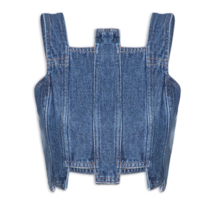 Top Pixel Denim - Azul