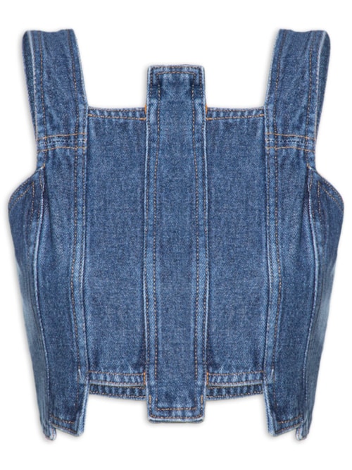 Top Pixel Denim - Azul