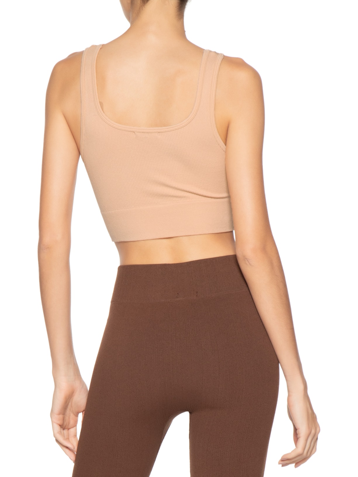 Top Poliamida Canelado Bege Basiq