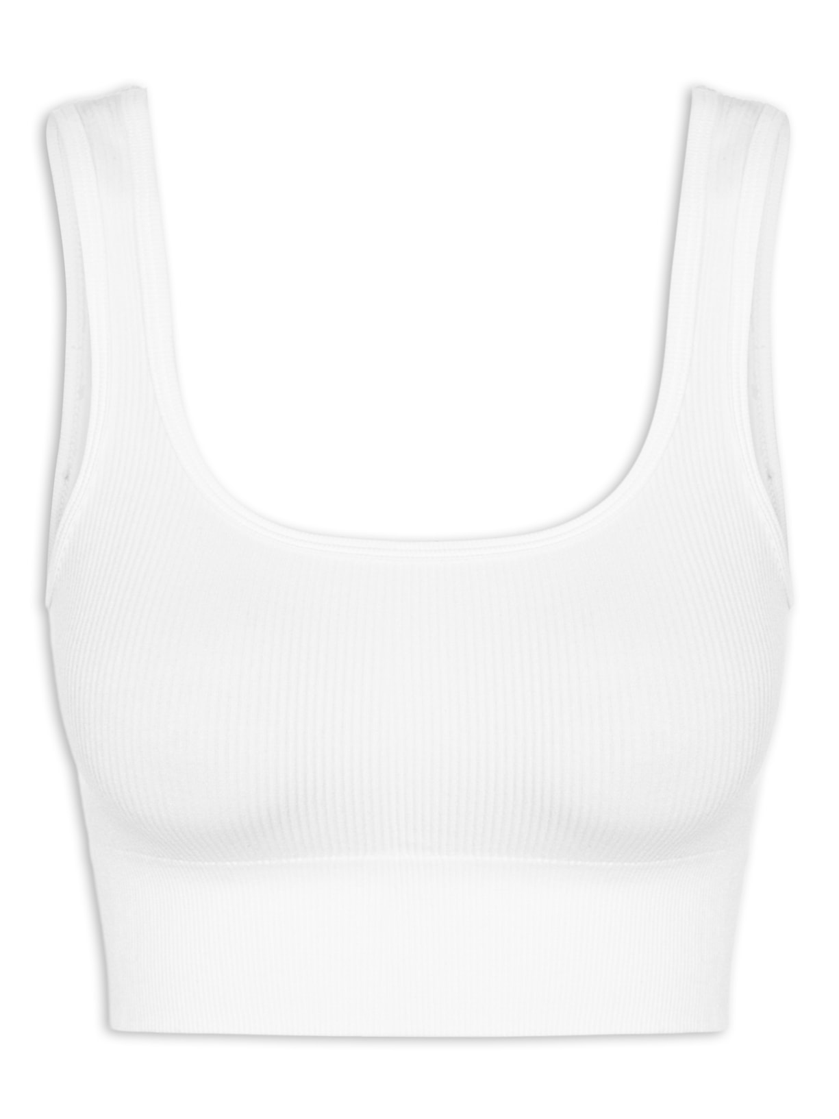 Top Poliamida Canelado Branco Basiq