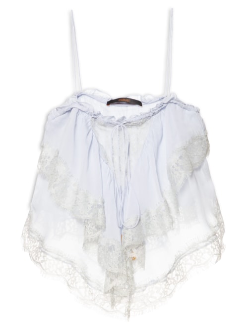 Top Pontas Renda Azul Fairy - Azul