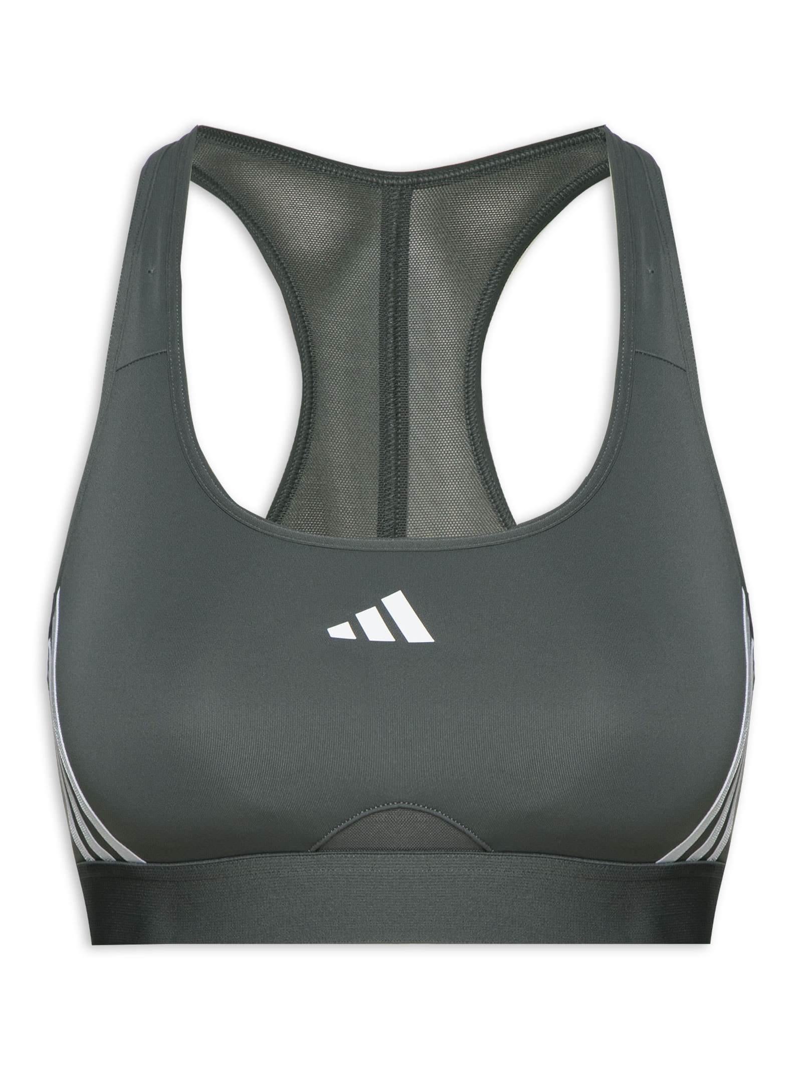Adidas - Top Power 3 Listras Suporte Médio - Cinza