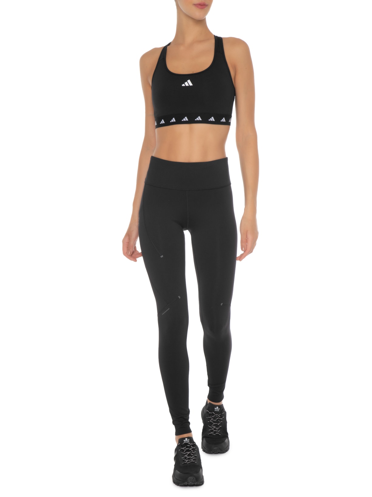 Top Power Médio Suporte Techfit Preto Adidas