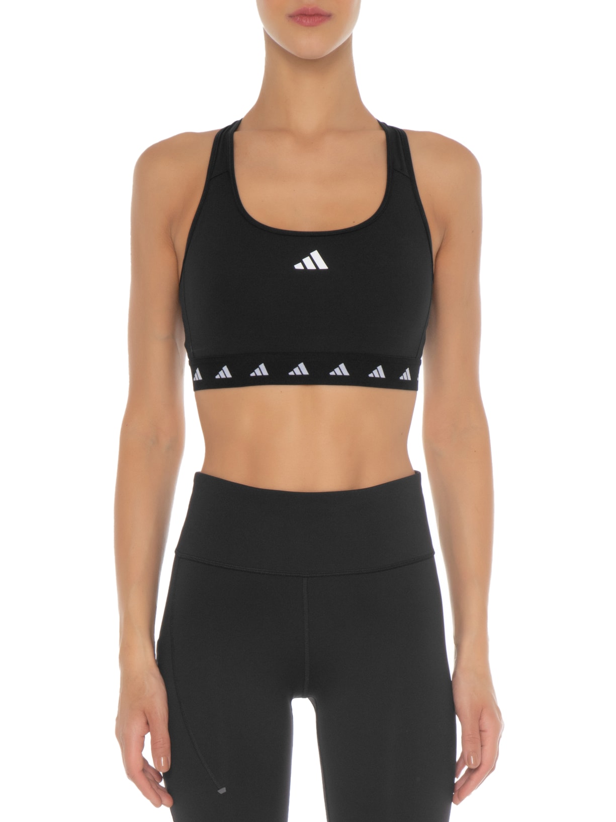 Top Power Médio Suporte Techfit Preto Adidas