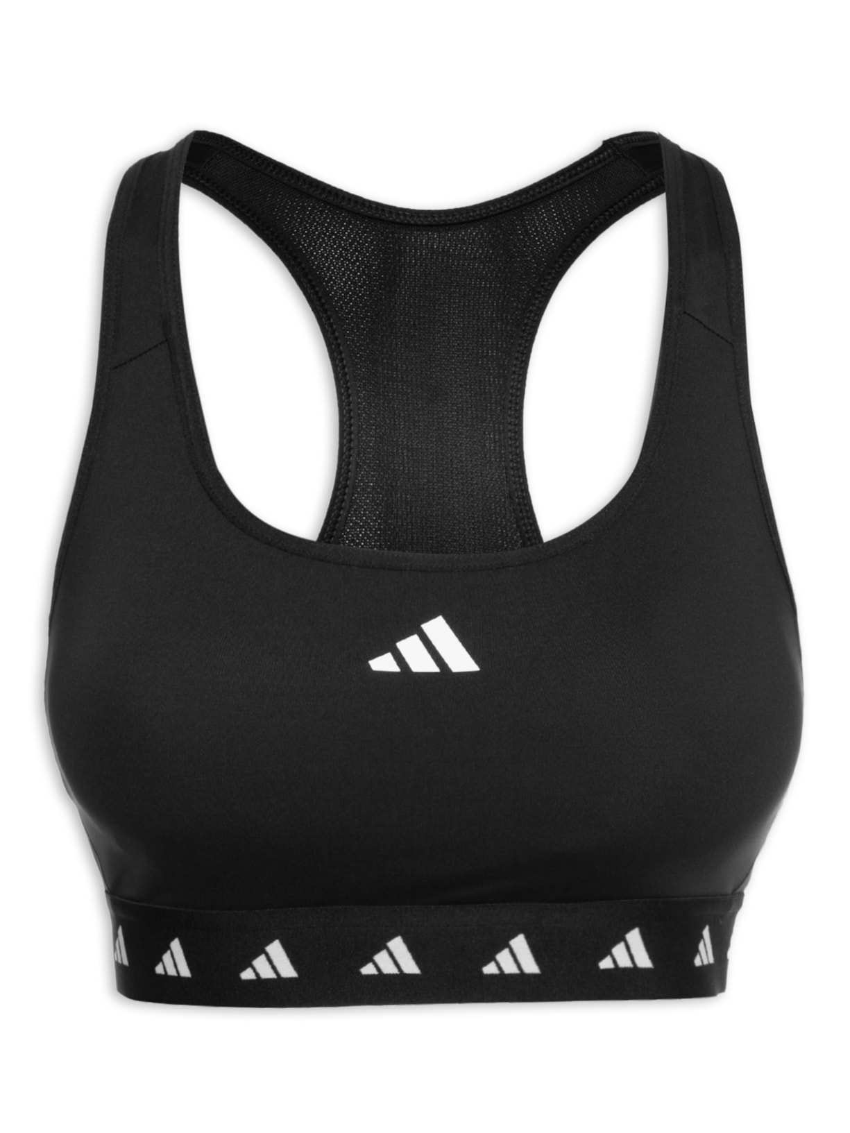 Top Power Médio Suporte Techfit Preto Adidas