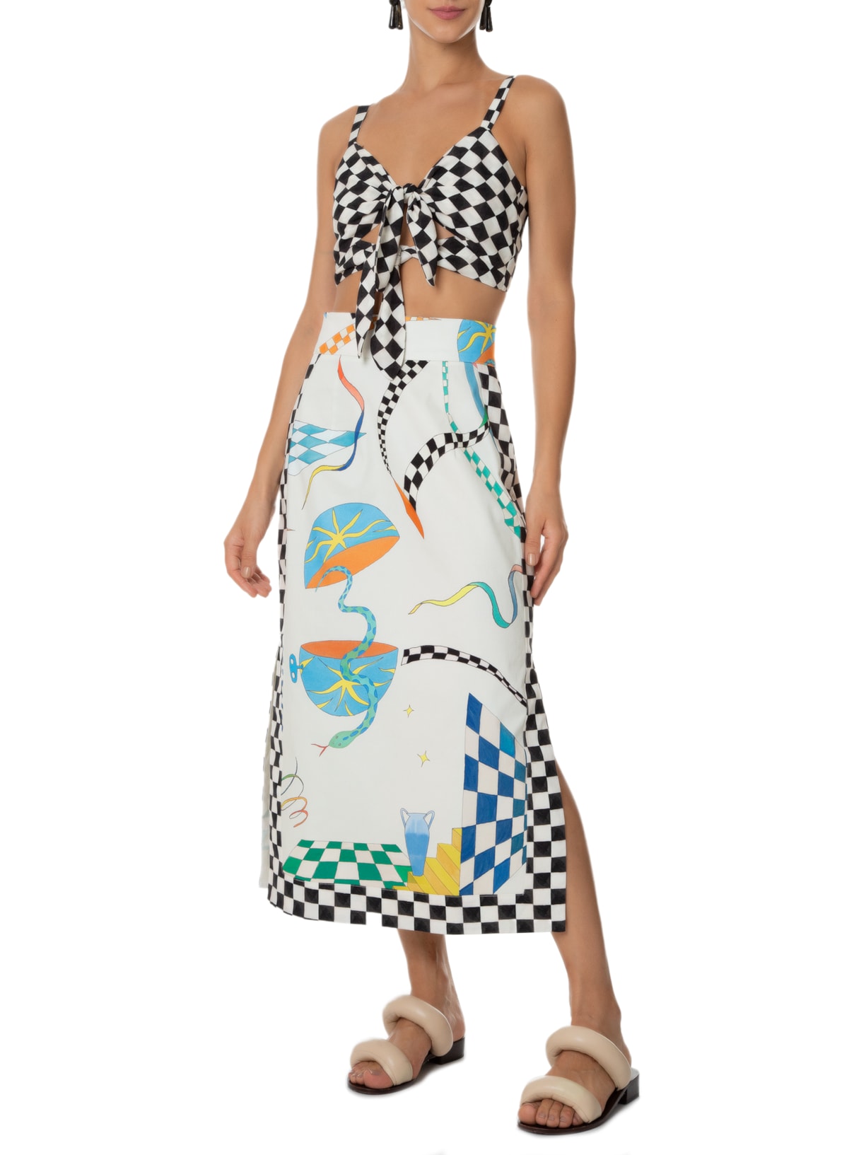 Top Quadriculado Preto Fernanda Di Biase