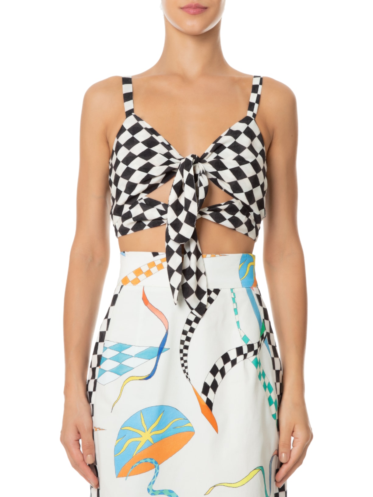 Top Quadriculado Preto Fernanda Di Biase