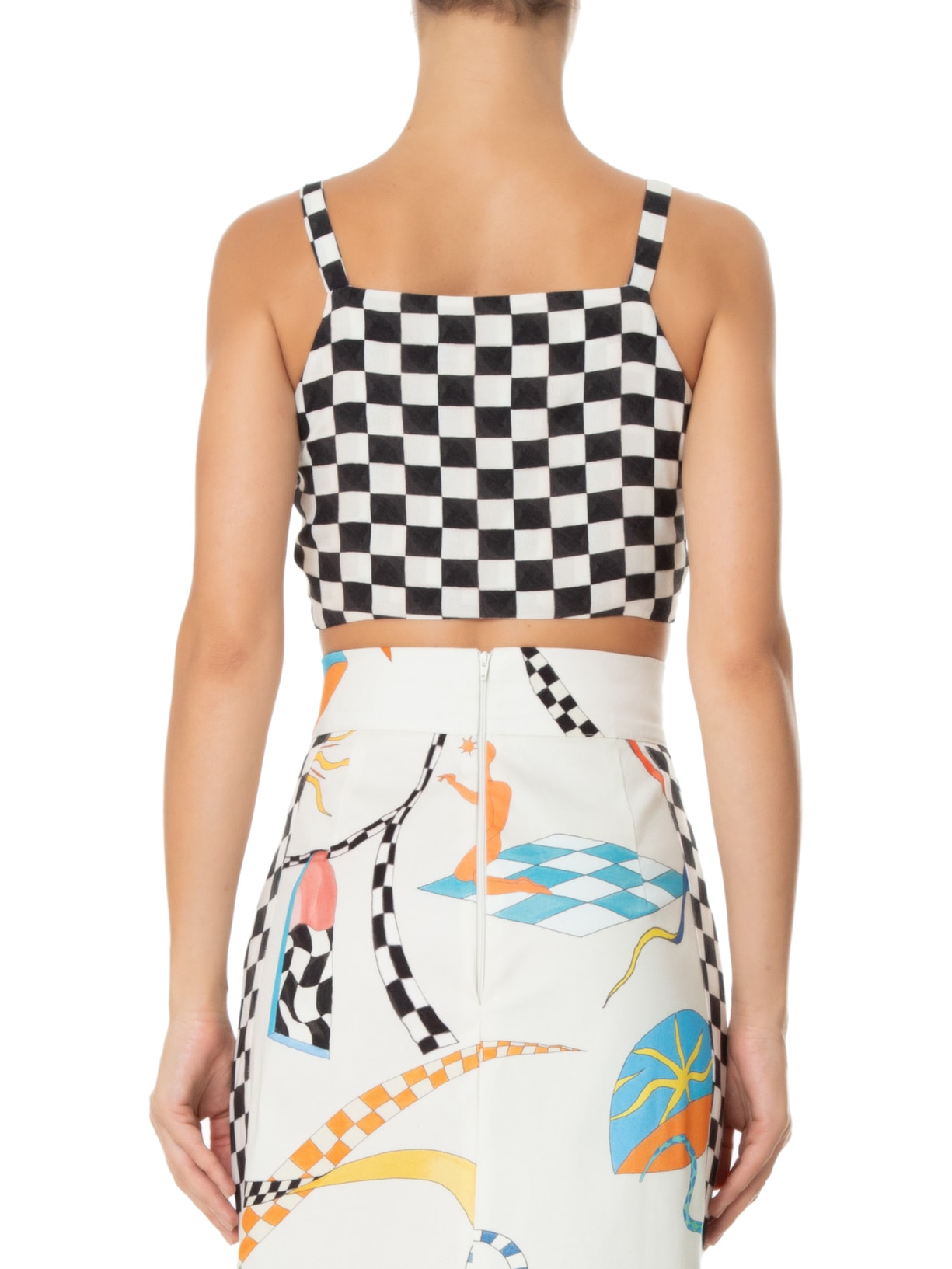 Top Quadriculado Preto Fernanda Di Biase