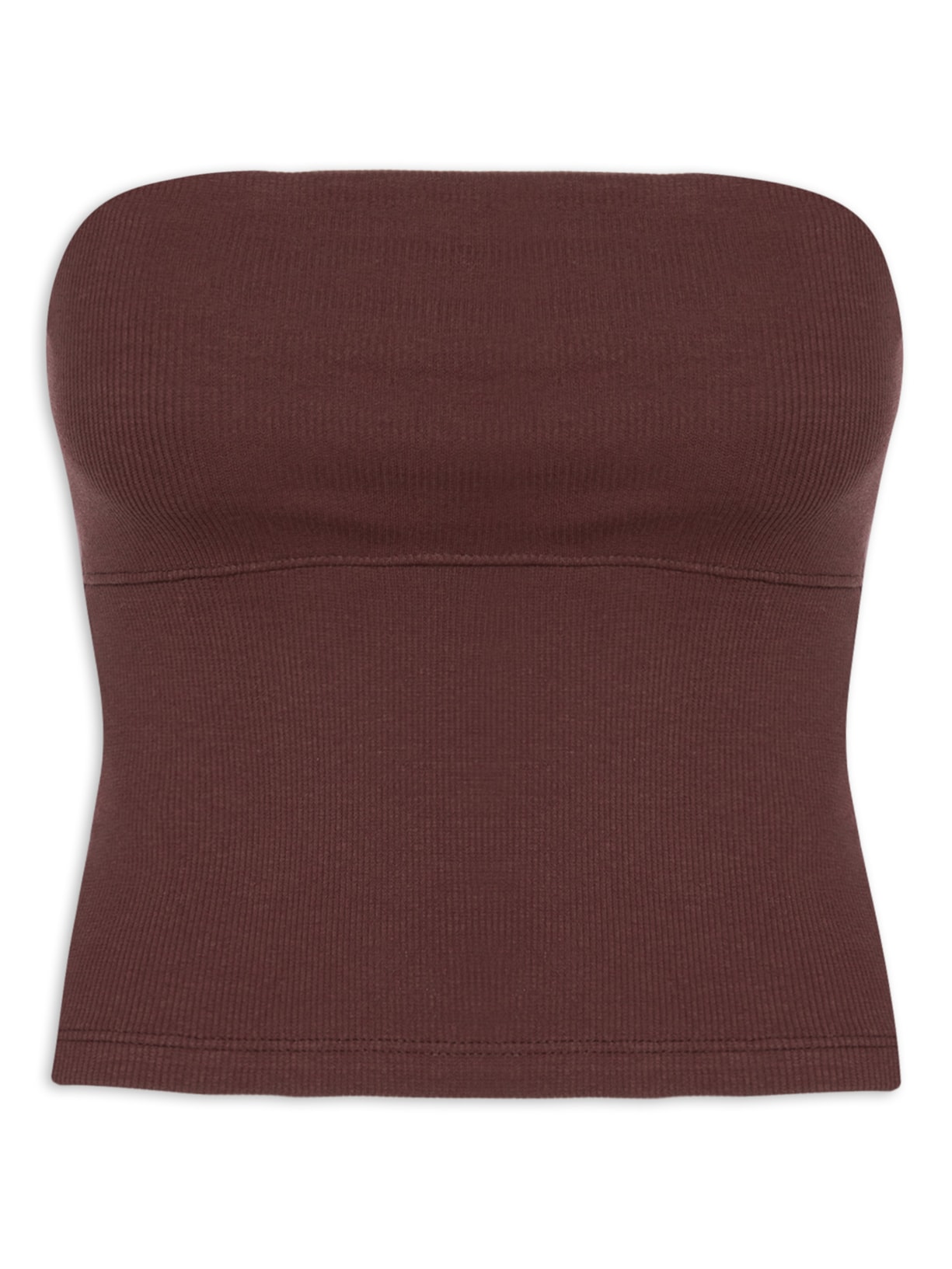 Top Recorte Sem Alça - Marrom