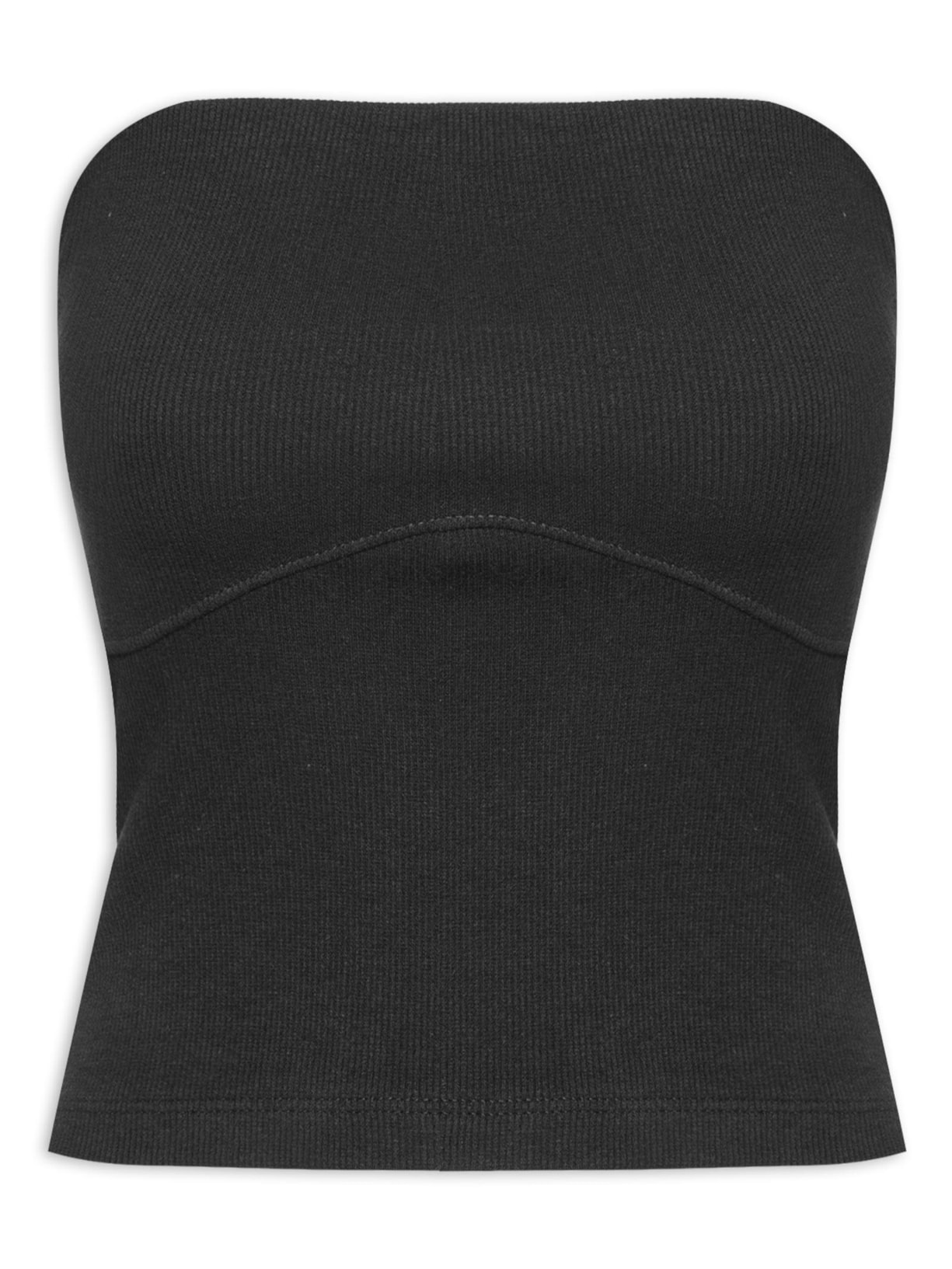 Top Recorte Sem Alça - Preto