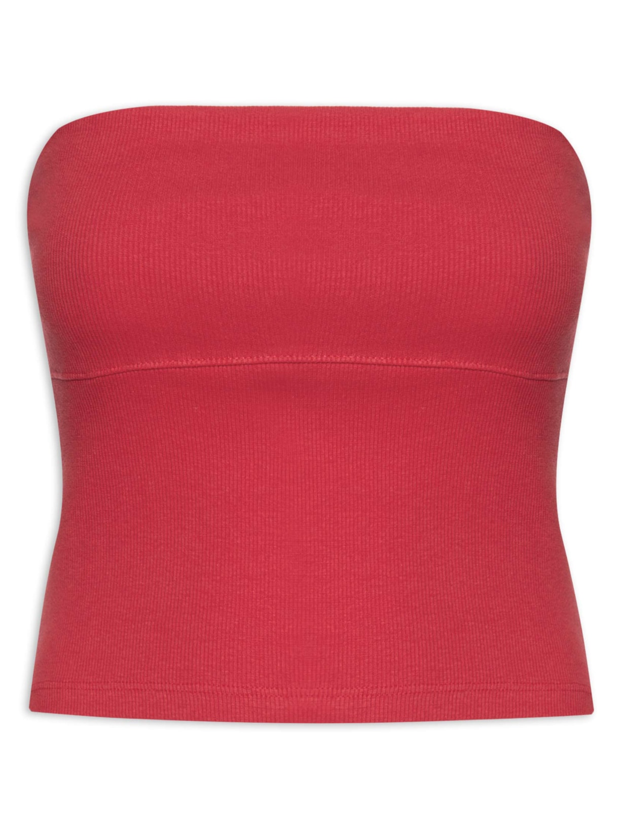 Top Recorte Sem Alça - Vermelho