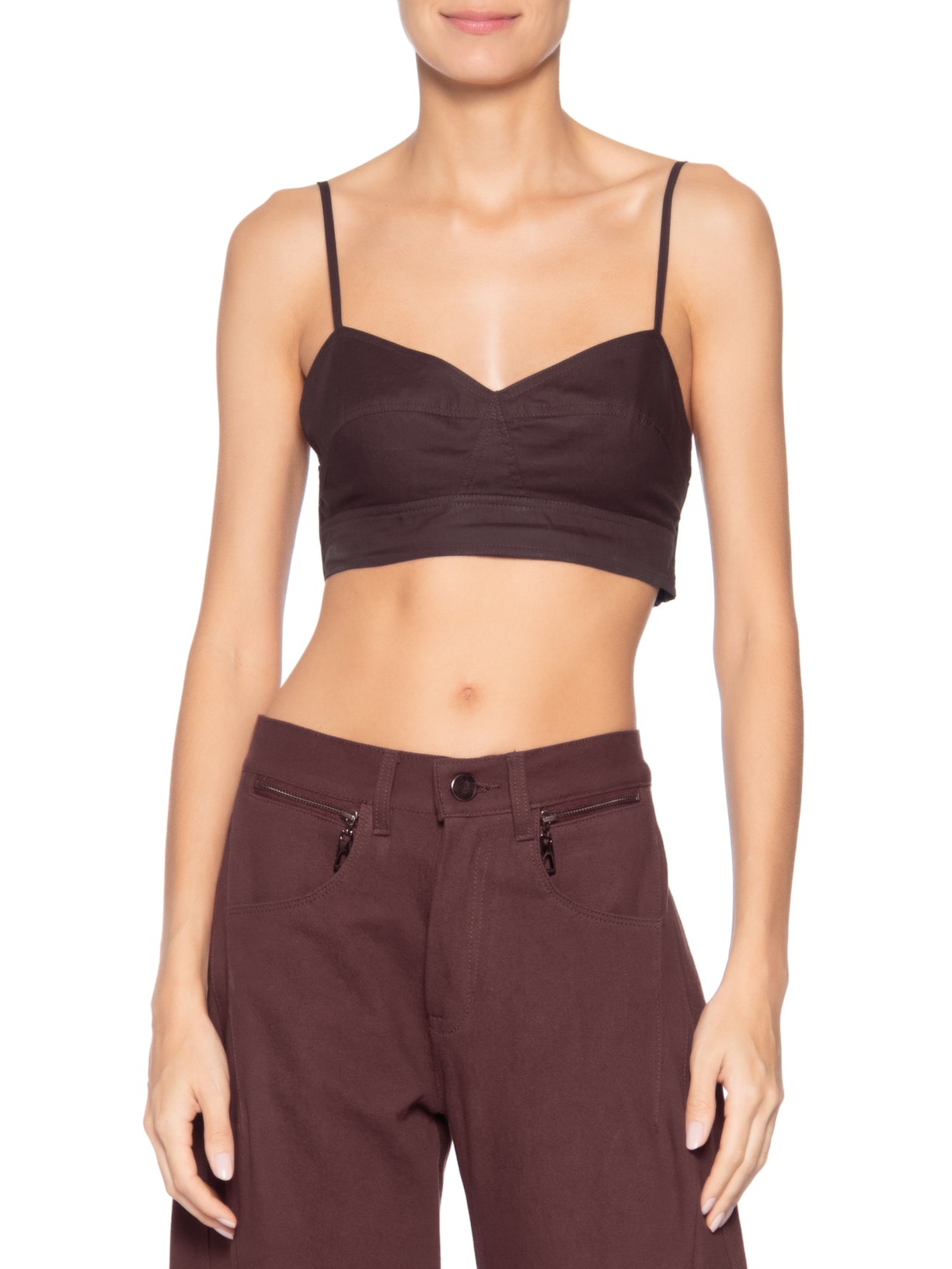 Top Recortes Boho Marrom Animale
