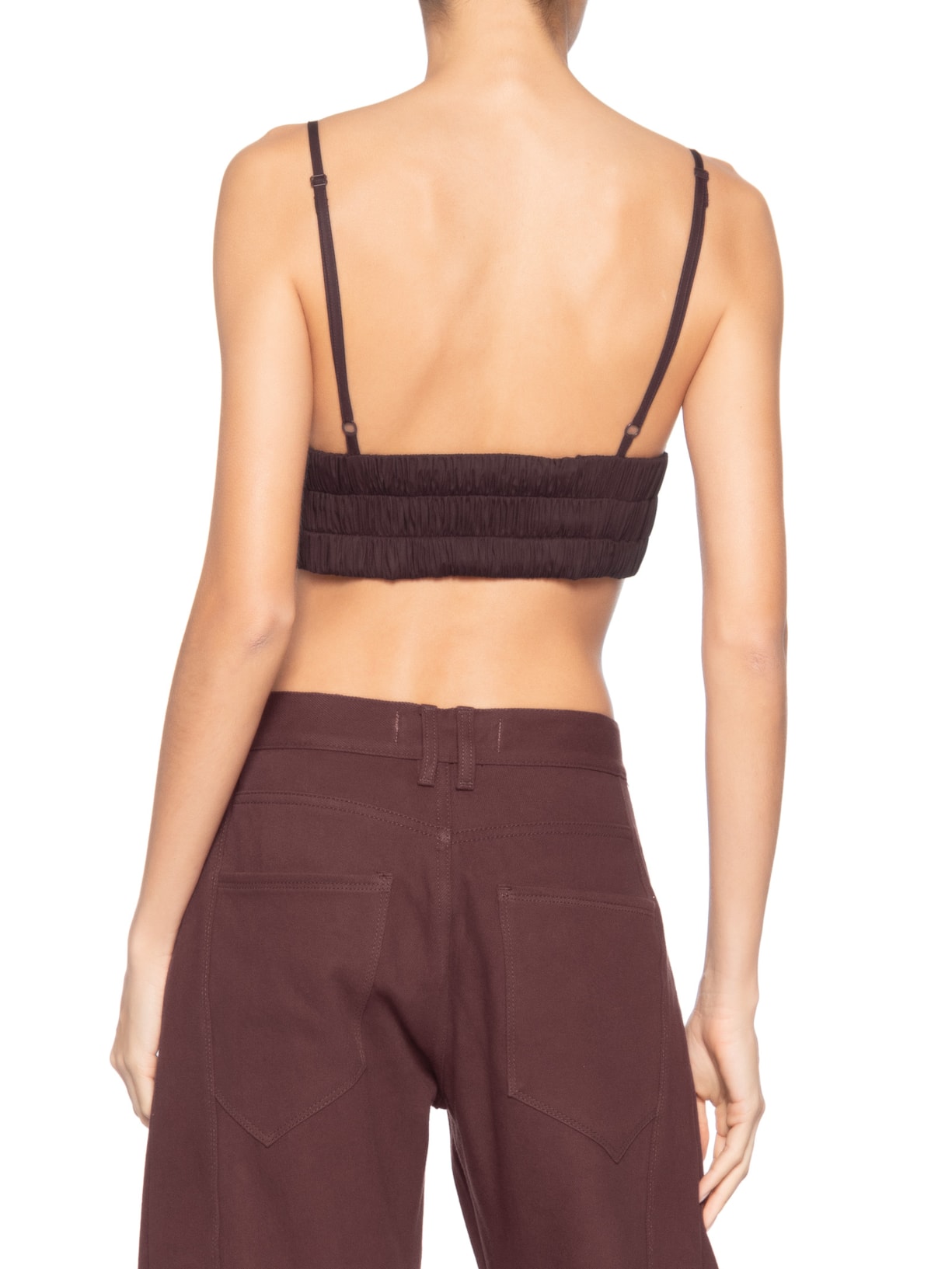 Top Recortes Boho Marrom Animale