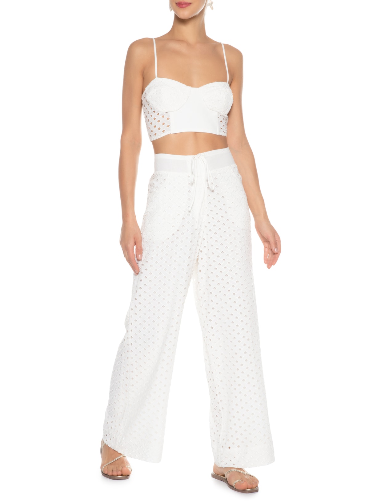 Top Recortes Laise Off White Dress To