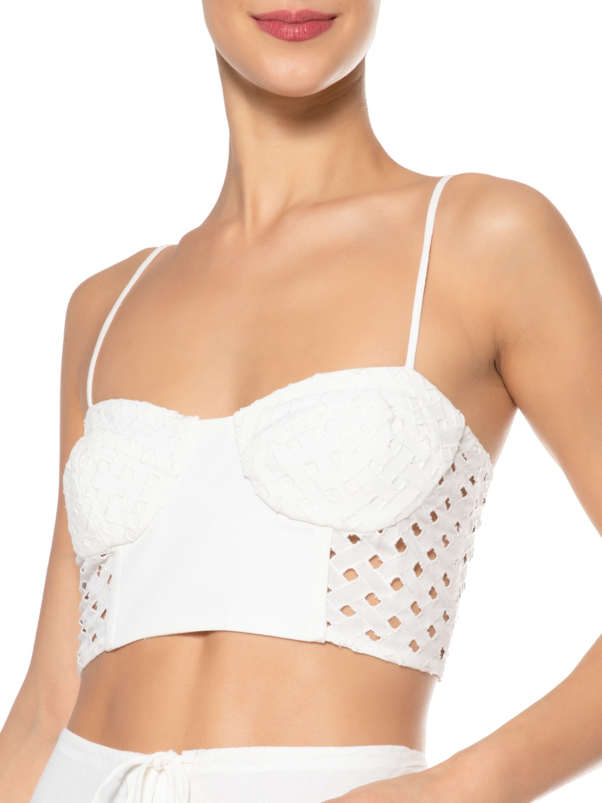 Top Recortes Laise Off White Dress To