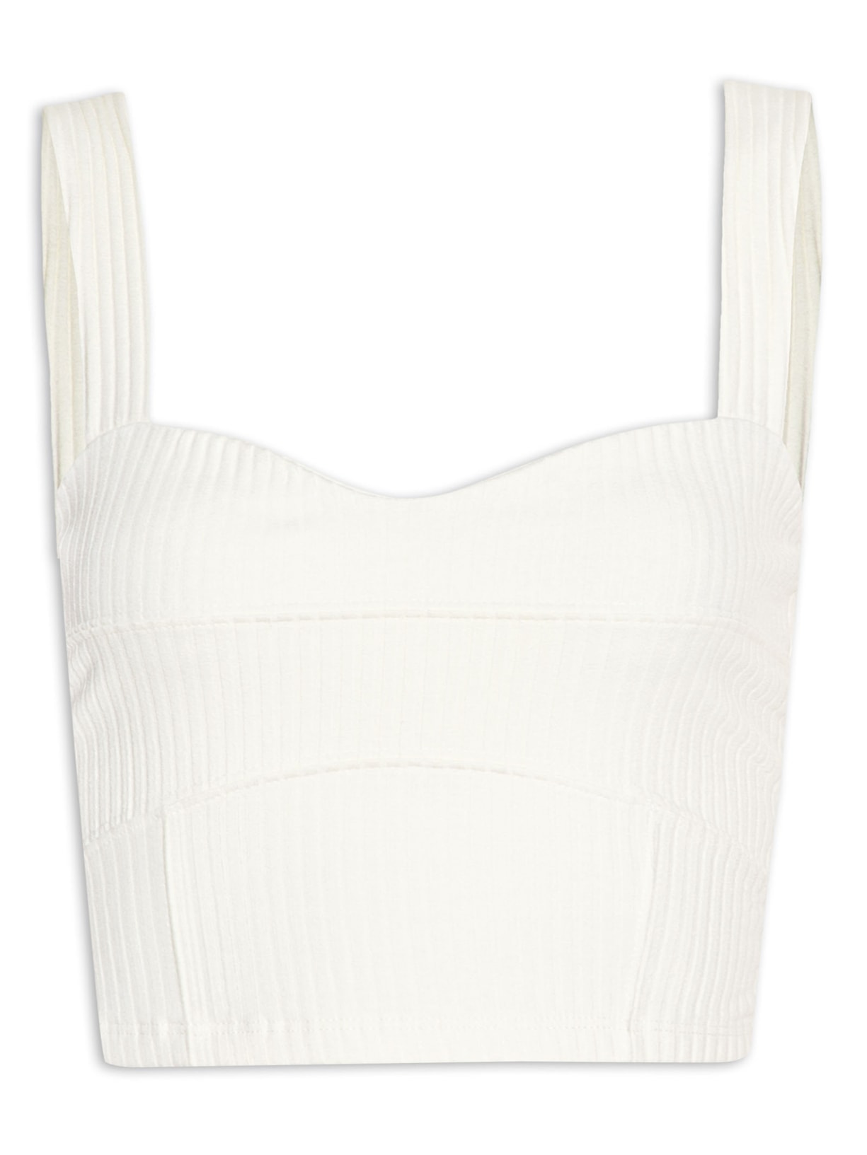 Top Recortes Rib - Off White