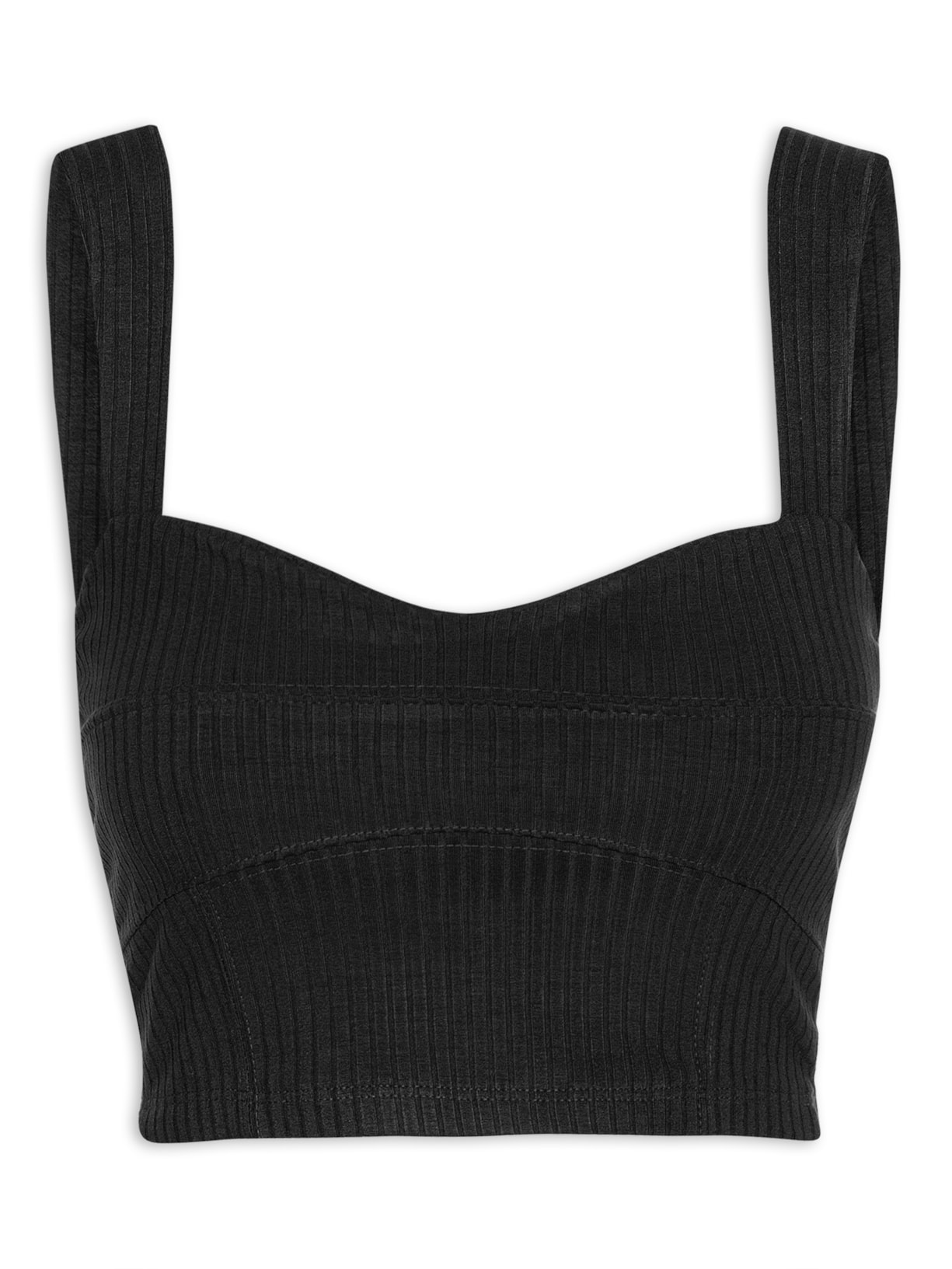 Top Recortes Rib - Preto