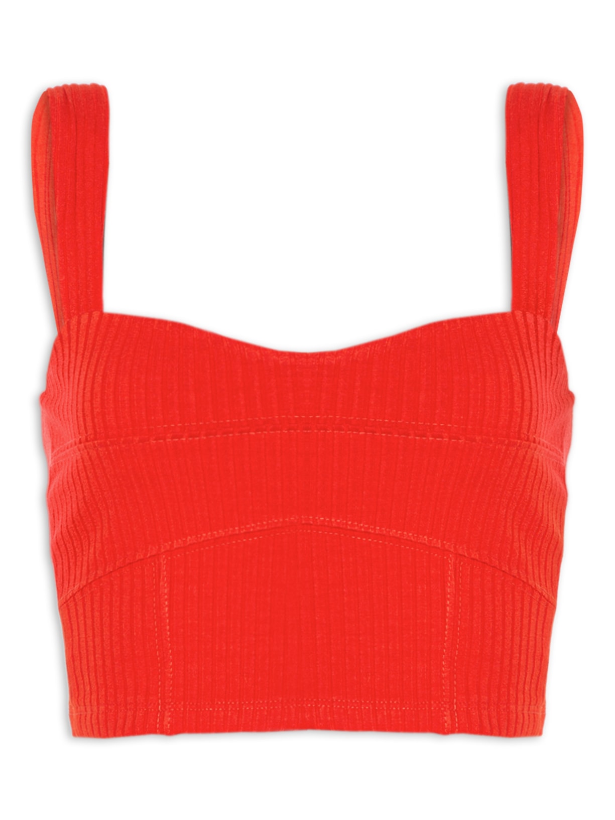 Top Recortes Rib - Vermelho